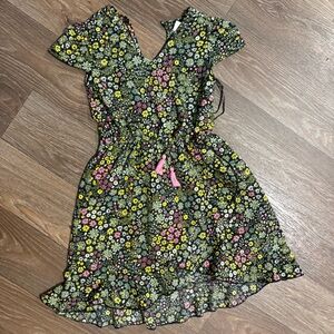 Floral Dress with Ruffle Sleeves